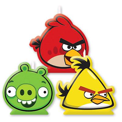 Свечи для торта Angry Birds, 4 штуки
