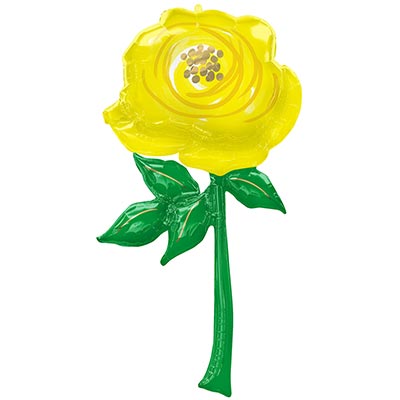 Шарики из фольги Шар фигура Цветок Роза желтая