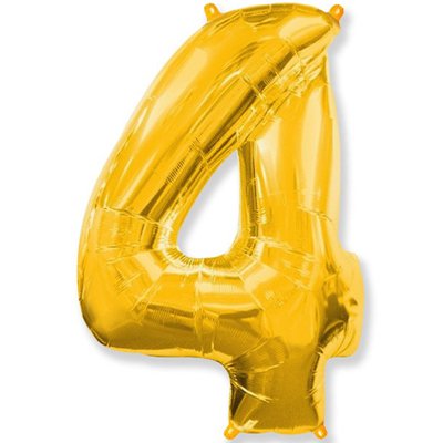 Шарики из фольги Шарик цифра "4", 101см Gold