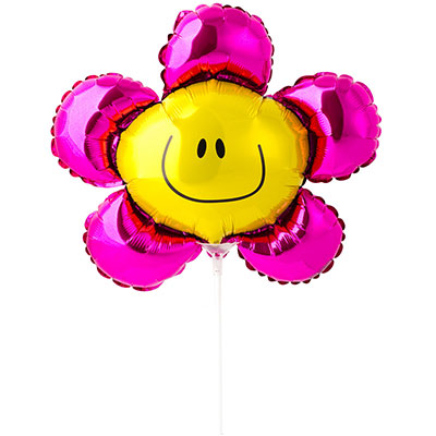 Шарики из фольги Шар Мини фигура Цветок розовый