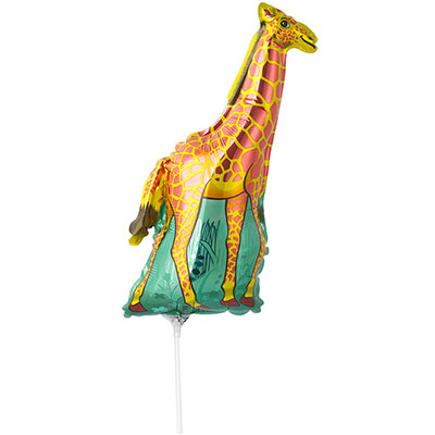 Шарики из фольги Шар Мини фигура Жираф оранжевый