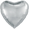 Серебряная Шар сердце 45см Металлик Silver 1204-0671