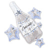  Шар фигура Поздр Шампанское и звезды 1207-0218
