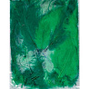  Перо декоративное бело-зеленое 50шт 2008-4923