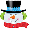 Новогодний снеговик Шар фигура 5 Снеговик, голова 1207-2009