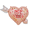  Шар фигура LOVES YOU Сердце со стрелой 1207-5478