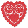  Салфетки ажур Сердце красное 9 см, 28 шт 1502-1699