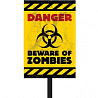  Табличка HWN Danger Зомби, 58 см 1505-1179