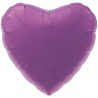 Фиолетовая Шар сердце 45см Металлик Purple 1204-0680