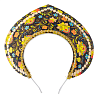 Цветы Любимым Кокошник-Ободок Узор Хохлома черный 1501-6480
