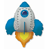 Открытый космос Шар фигура Ракета синяя 1207-4432