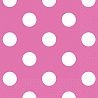  Салфетки ярко-розовые Горошек, 25 см 1502-1963