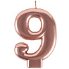 Розовое Золото Свеча -цифра "9" Розовое золото, 8 см 1502-6123