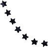  Гирлянда на нитке Звезды черная 2,2м 2001-6590