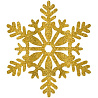  Снежинка пластик блеск золотая 28см 1501-3796