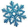  Снежинка пластик блеск голубая, 16 см 1501-2076