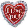  Шар ДЖАМБО ILY Сердце на серебре, 71 см 1203-0380
