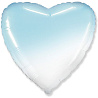 Голубая Шарик Сердце 81см Градиент голубой 1204-1007