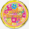  Шарик 45см Happy Birthday Цветы 1202-0830