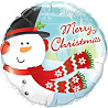 Новый год Шарик 45см Merry Cristmas Снеговик 1202-2095