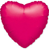Розовая Шарик 45см сердце металлик Fuchsia 1204-0028