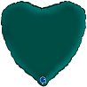 Зеленая Шар Сердце 45см Сатин Emerald Green 1204-1368