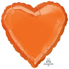 Оранжевая Шарик 18" сердце металлик Orange 1204-0033