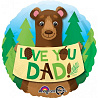  Шар 18", 45см, LOVE YOU DAD Медведь 1202-2439