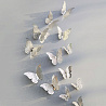  Наклейки Бабочки Серебро 8-12см 12шт асс 2003-1216