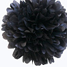 Черная Бумажный помпон черный 15 см 2001-6547