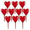 Горячие сердца! Пики для канапе Сердце пластик, 7,6см 1502-0690