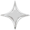 Серебряная Шарик 51см звезда 4х-конечная Silver 1204-0371