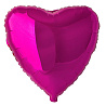 Розовая Шарик Сердце 45см Fuchsia 1204-0485
