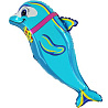  Шар фигура Дельфин с бабочкой 1207-1978