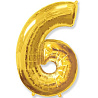 Цифры и числа Шарик цифра "6" или "9", 101см Gold 1207-2832