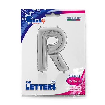Шар буква "Я" или "R", 66см Silver