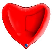 Шар СЕРДЦЕ 91см Металлик Red