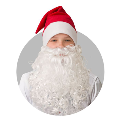 Колпак красный и борода Деда Мороза