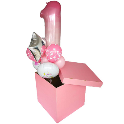 Коробка для надутых шариков розовая