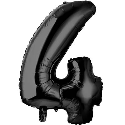 Шар цифра "4", 66см Black