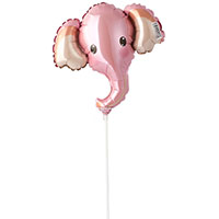 Шар Мини фигура Голова Слона розовая