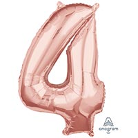Шар фигура цифра "4", 66см Rose Gold