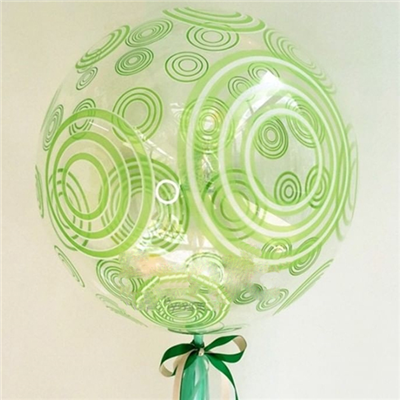 Шар BUBBLE 20" Кристалл Green круги