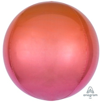 Шар 3D СФЕРА 16" Омбре Красн-орнж