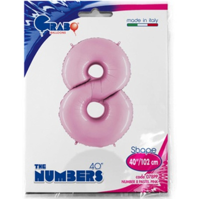 Шар цифра "8", 101см Пастель Pink