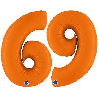 Шарики из фольги Шар цифра "6" или "9" 101см Паст. Orange