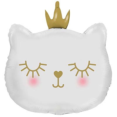 Котики Шар фигура Кошка в короне голова белая 1207-4956