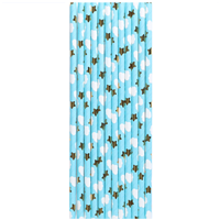 Трубочки для коктейля Грезы голубые 12шт