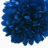 Бумажный помпон темно-синий 15 см