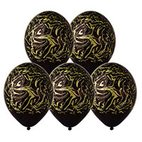 Шары 35см Мрамор черный/золотой